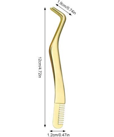 Curved Stainless Steel Eyelash Tweezers | Precision Eyelash Extension Tools for Women & Girls | Rianpesn Gold - Buy Online on GoSupps.com