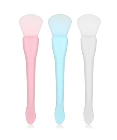 Ouligay 3PCS Silicone Face Mask Brush Applicator Double-Ended Face Mask Brush Flexible Facial Mud Mask Applicator Brush Face Mask Beauty Tool for Mud Clay Modeling Mask Body Lotion