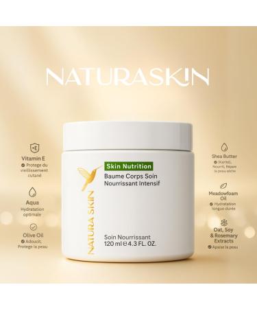 Baume pour le Corps Nourrissant Intensif - Cr me Hydratante pour les peau S ches - Au Beurre de Karit et Huile Olive - Soin R parateur - Vegan & Cruelty FREE - 120 ML Vegan - Buy Online on GoSupps.com