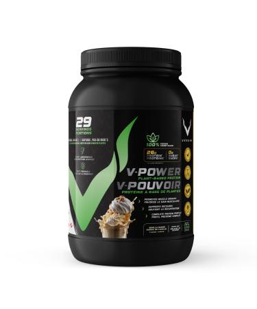 V-Power Plant-Based Protein Powder - Vanilla Surge (29 Servings) | 26g Protein 11.8g BCAAs & EAAs Zero Fat Zero Sugars Dairy-Free & Soy-Free - All Natural Ingredients - 1kg (2.2lbs) Vanilla Surge 1kg (2.2 Pound)
