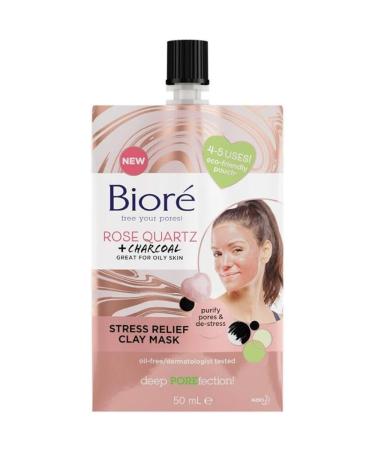 Biore Rose Quartz and Charcoal Stress Relief Clay Mask 50 ml