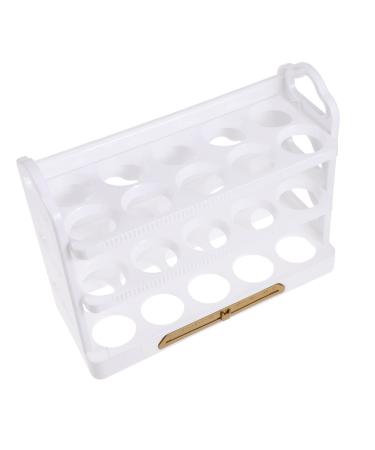 Uonlytech Egg Storage Box Clear Stand Egg Tray for Refrigerator Egg Drawer Egg Preservation Rack Organizer Dog White 25.5X20X10CM