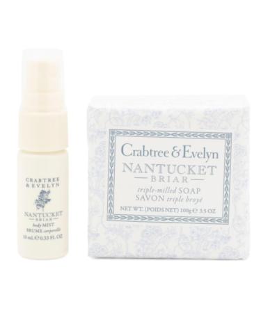 Crabtree & Evelyn Nantucket Briar Body Mist & Bar Soap Set - 0.33 oz Mist & 3.5 oz Soap - International Shipping Available - Buy Online on GoSupps.com