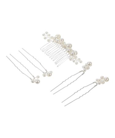DOITOOL 1 Set Bride Decor Wedding Hair Clips Hair Comb Clips Ladies Suits Hair Accessory for Women Pearl Hair Clip Wedding Decoration Hair Pin Big Pearl Metal Women's Hair Piece