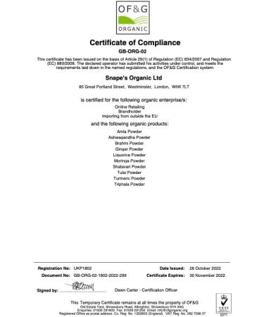 Snape's Organic Ginger Powder 500g - Buy Online on GoSupps.com