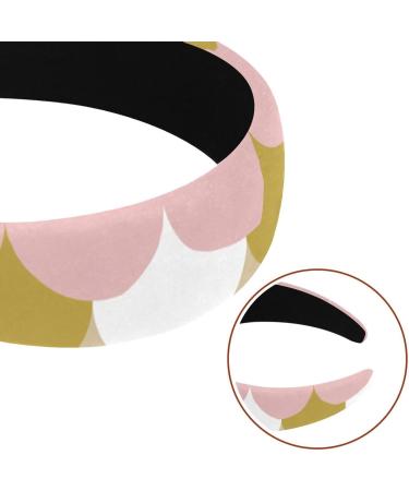 Headbands Women Hair Head Bands 2 Pieces Wide Top Turban Velvet Hair Bands Elastic Headband Rose Gold Mermaid Tail Pattern Fashion Head Wrap 2 Size Multi-colored 4 - Buy Online on GoSupps.com