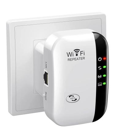 WiFi Extender, WiFi Signal Booster Up to 3000sq.ft and 28 Devices, WiFi Range Extender, Wireless Internet Repeater, Long Range Amplifier with Ethernet Port, 1-Tap Setup, Access Point, Alexa Compatible White