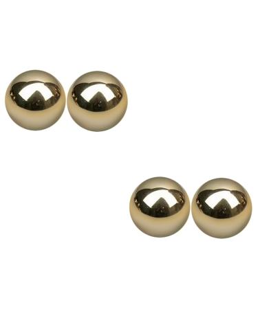 Beavorty 4 pieces of gymnastics ball made of brass hand balls made of brass decorative hand balls massage ball massage gear Small hand -rolling balls made of metal foot the ball roll trucks