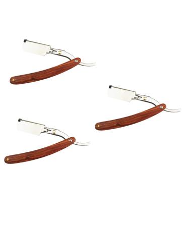 Angoily 3pcs Safe Razor Mahogany Razor Bamboo Man