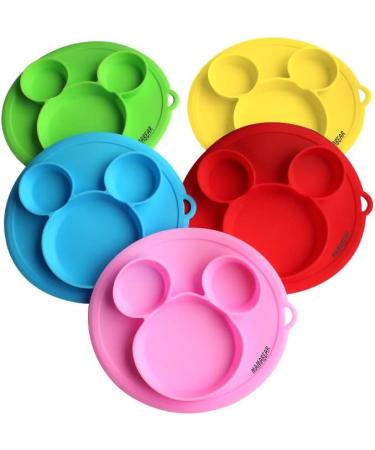 Mamabear 100% Silicone Suction Plate with Built-in Placemat - Pink | Ideal for Infants & Toddlers | Easy Clean Design for Baby Led Weaning - Buy Online on GoSupps.com