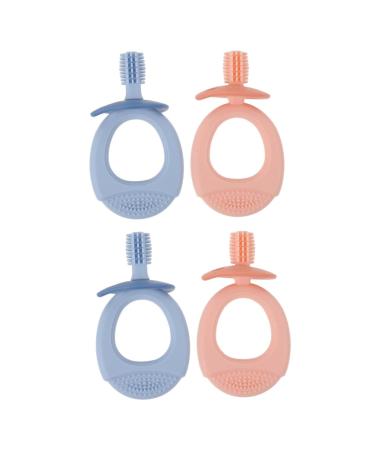 Frcolor 4 pieces of toothbrush made of silicone newborn bite toy bite ring made of silicone baby toothbrush toothbrush toothbrush toys silicone toothbrush for children soft fur