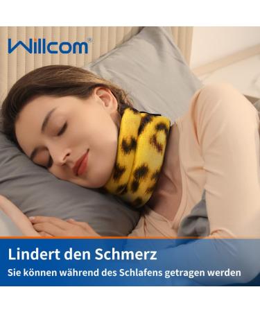 Willcom Neck Support for Pain Relief - Soft & Comfortable Sleep Aid Aligns Vertebrae Stabilizes Spine (M Leopard Pattern) - Shop Now! - Buy Online on GoSupps.com