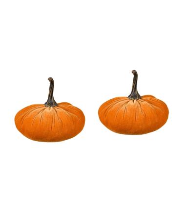 Zerodeko 2pcs Fabric Pumpkin Ornament Decor Artificial Pumpkin Fake Pumpkin for Thanksgiving Day False Pumpkin Fake Realistic Pumpkin Faux Pumpkin Simulation Pumpkin Autumn Pvc Reward