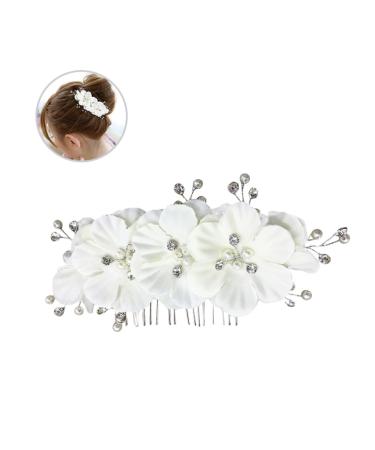 Didiseaon Wedding Hair Accessories Hair Side Combs Rhinestones Hair Comb Bridal Hair Comb Bridal Hair Accessories Bridal Side Combs White Korean Bridesmaid Headgear