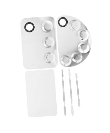 3 ensembles Palette de M lange pour Ongles Acier Inoxydable avec Spatules Professionnel pour Nail Art Salon et Maquillage Personnel