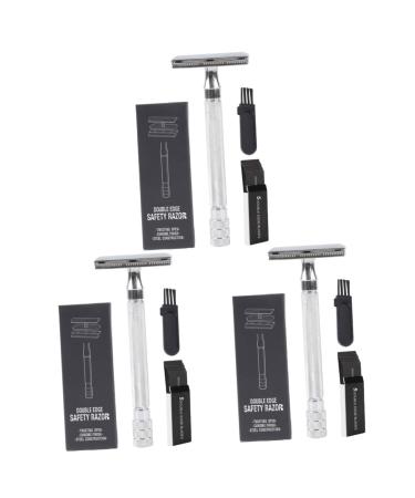 Minkissy 3 sets manual razor Small wallet organizer hair razor trimmer facial razor razor for body hair razor from metal old-fashioned beard