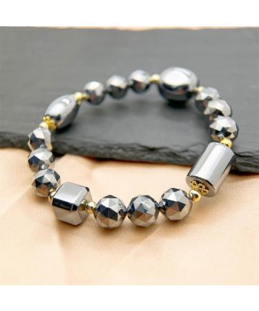 MuYu Art Faceted Bead Terahertz Bracelet Energy Healing Stone Magnetic Therapy Terahertz Bracelet 7 Inches for Women Men Adjustable Terahertz Bracelet - Buy Online on GoSupps.com