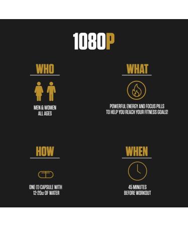 1080p Thermogenic Energy Burn - #1 Rated Energy & Pre Workout for Men & Women - Supports Healthy Metabolism - With L-Carnitine  Yohimbe Bark  Green Tea  Caffeine - 120 Servings - Buy Online on GoSupps.com