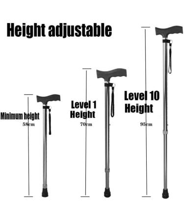 Walking Cane Holder Walking Stick Crutch for Old Man Elderly Telescopic Stable Non Slip Lightweight Height Adjustable Silver Walking Sticks for Men Or Women Practical - Buy Online on GoSupps.com