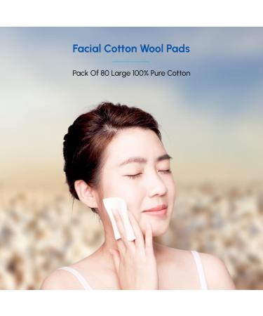 1ABOVE Pack Of 80 Large 100% PURE COTTON FACIAL COTTON WOOL PADS - Buy Online on GoSupps.com