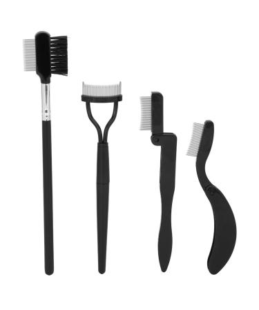 Eyebrow Comb Eyelash Separator Grooming Brush Set with Stainless Steel Teeth Easy Hold Handle Easy Cleanup Ideal Eye Makeup