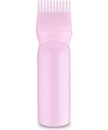 Root Comb Applicator Bottle 6 oz - Professional Hair Oil & Dye Application Brush with Graduated Scale - Pink - Buy Online on GoSupps.com