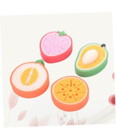 FRCOLOR 4pcs Bath Sponge Set - Body Shower Scrubbing Accessories | Loofah & Bath Scrubber - Perfect for Bathroom Decor - Orange - Buy Online on GoSupps.com
