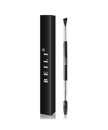 BEILI Duo Eyebrow Brush - Professional Angled Eye Brow Brush and Spoolie Brush 1pcs