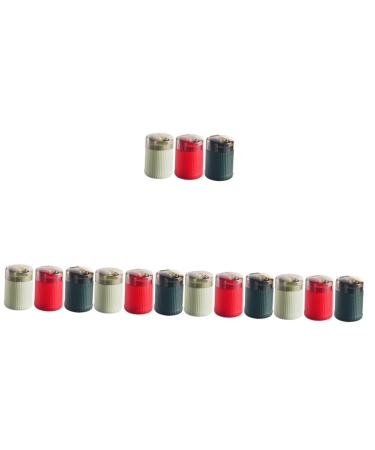 Hemoton donor 15 pieces of dental floss-push container swab type bar round container toothpick dispenser picks for automatic pressing of dental floss in the kitchen hand tool swab glass
