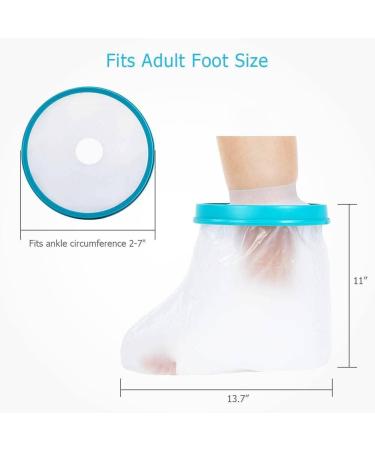 Waterproof Foot Cast Cover for Adults - Reusable 11 Inch Shower Boot Bag for Ankle Leg Cast Bandage, Keep Wounds Dry and Protected - Buy Online on GoSupps.com