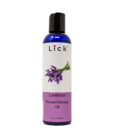 Lavender Flavored Massage Oil for Couples Edible Massaging Lotion with Vitamin E Sweet Almond and Coconut Oil is Non Sticky and Gentle on Skin Natural Relaxing and Vegan (4 oz)