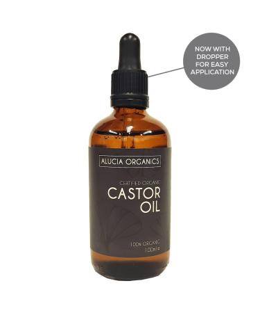 Alucia Organics Certified Organic Castor Oil - 100% Pure Cold-Pressed for Face Eyebrows Eyelashes & Hair - Vegan 100ml - Buy Online on GoSupps.com