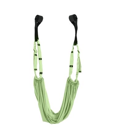 Alomejor waist-back-leg-stretch belt Yoga fitness band stretching equipment with door anchors for dance-aerial yoga-ballet-leg-stretching exercises free size light green
