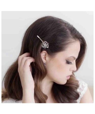 Cimenexe Bohemian Crystal Flower Hair Clip Rhinestone Hair Pin Clips Gold Pearl Hair Pins Pearl Flower Bobby Pins Barrettes Paved Cz Hair Barrette Bridal Headwear Wedding Hair Accessories Jewelry Style E