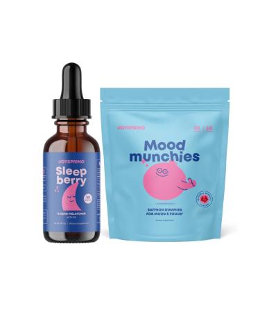 JoySpring SleepBerry Melatonin with Elderberry and Saffron Gummies for Kids - Mood Support Supplement