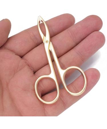 Motanar 2 Pieces Tweezers Scissor Handle Straight Tip Scissor Shaped Eyebrows Tweezers for Hair Plucker Remover Facial Hair Eyebrows Care (Golden) - Buy Online on GoSupps.com
