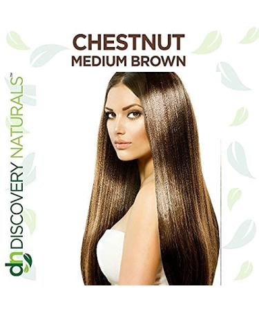 Discovery Naturals Chestnut Medium Brown Henna Hair Color - 100% Natural Dye for Men & Women | Chemical-Free for Hair & Beard | Easy to Use - Buy Online on GoSupps.com
