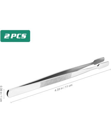Buy Vicasky 2pcs Stainless Steel Stamp Tweezers - Perfect for Stamp Collecting & Philately - Wide Flat Design for Stability - Buy Online on GoSupps.com