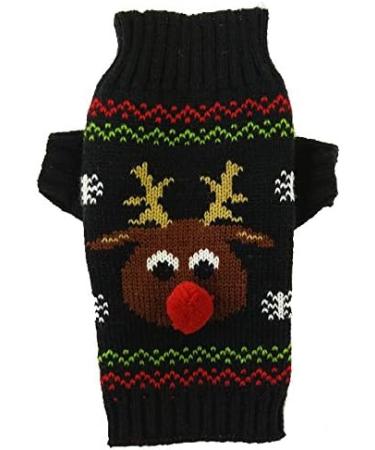 Christmas Dog Sweater Turtleneck - Warm Knitwear for Puppies & Dogs | Cute Moose Pattern | Perfect Holiday Gift - Buy Online on GoSupps.com