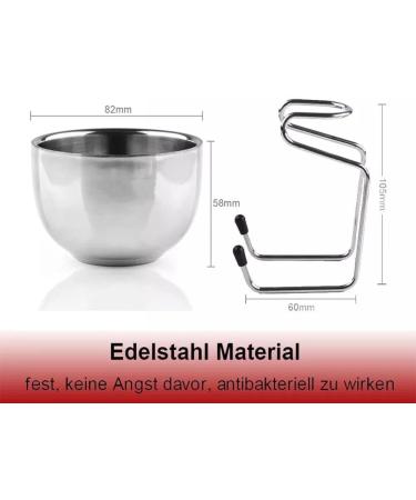 Premium Razor Holder & Shaving Brush Set for Men - Stylish Soap-Shell Design with Natural Wild Boar Bristles - 8.2x10.5cm Silver - Buy Online on GoSupps.com