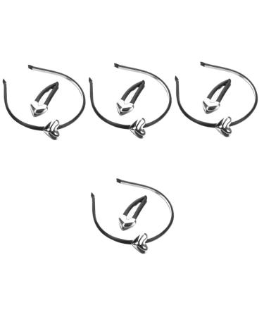 minkissy 4 Sets leopard headband hairpins french hair clips puffy headband lilac headband heart headpiece heart hair accessories vintage heart headband temperament girl cookie leather