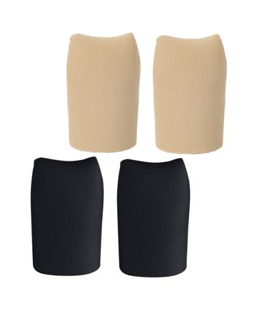 Silicone Toe Covers 2 Pairs Hand Toe Silicone Toe Sleeves Sleeve Protectors Silicone Gel Blister Toe Covers Toe Spacers Flexible Toe Sleeves Top Cover Toe Sleeves for Closed Pad As Shown 4x2.6cm