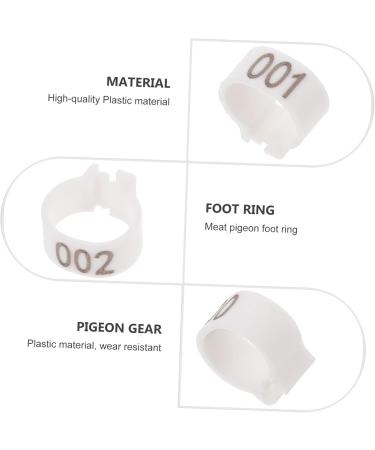 Levemolo 100 Pcs Pigeon Anklet African Grey Parrot Leg Ring Charms Plastic Poultry Pen Drumstick White 1.3X1.3CM White - Buy Online on GoSupps.com