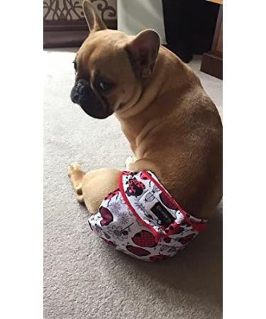 Glenndarcy Dog Diapers without Tail Hole - Medium Black Pink Dots for French Bulldogs & More | International Shipping Available - Buy Online on GoSupps.com