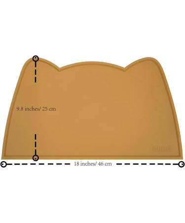 Ohmo Bowl Pad for Small Dogs & Cats - Non-Slip Waterproof Silicone Feed Mat (46x25cm) - Honey Color - Buy Online on GoSupps.com
