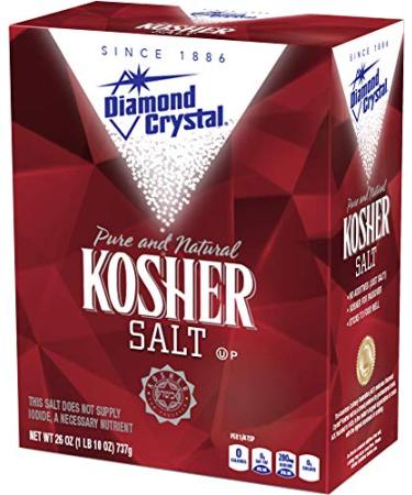 Diamond Crystal Kosher Salt - Full Flavor, No Additives and Less Sodium - Staple for Professional Chefs and Home Cooks 26 Ounce (New Packaging)