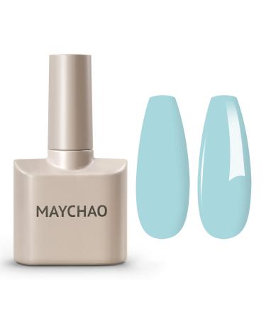 MAYCHAO 15ML Light Blue Gel Nail Polish 1Pc Cerulean Blue Gel Polish Soak Off UV LED Blue Nail Polish Gel Nail Art Starter Manicure Salon DIY at Home 0.5 OZ