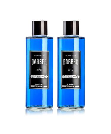 Barber Mar-mara Aftershave Cologne for Men - Refreshing Post Shave Liquid with Natural Ingredients Hydrates & Soothes Skin Long-Lasting Sport Foug re Scent (No 2 Blue 500ml x 2 Bottle)