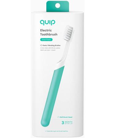 Quip Green Plastic Electric Toothbrush - Eco-Friendly Dental Care - Buy Online on GoSupps.com