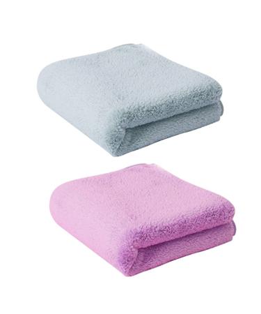 TOPJINZHIONE 2 Pack Ultra Soft Cotton Face Washcloths Microfiber Hand Towel Coral Velvet Face Towel for Hotel Bathroom Shower Spa